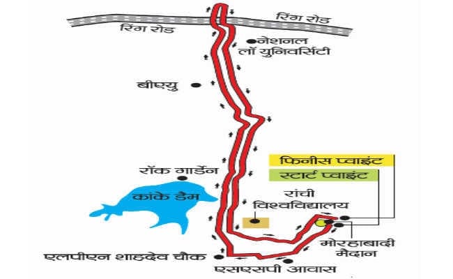 हाफ मैराथन के लिए ट्रैफिक पुलिस ने बनाया रूट, सड़क की दाहिनी ओर नहीं चलेंगे वाहन