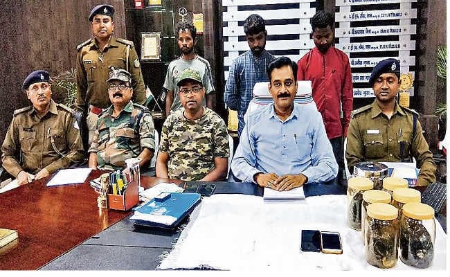 आठ किलो अफीम के साथ तीन तस्कर गिरफ्तार