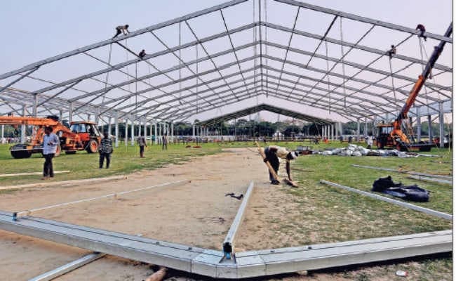 पीएम की सभा के लिए बन रहा है भव्य मंच, सुरक्षा के भी चाक चौबंद इंतजाम, दिल्ली से पहुंची एसपीजी की टीम