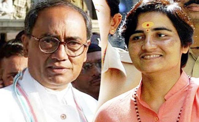 दिग्विजय के विरुद्ध साध्वी प्रज्ञा को उतारने पर विचार कर रही भाजपा