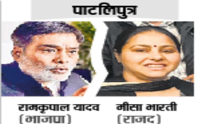 पाटलिपुत्र में होगा यादव राजनीति का लिटमस टेस्ट, इस सीट पर रामकृपाल व मीसा में सीधी टक्कर