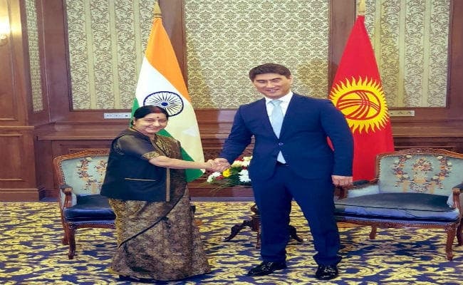 सुषमा स्वराज और किर्गिजस्तान के विदेश मंत्री के बीच हुई  कई अहम मुद्दों पर वार्ता