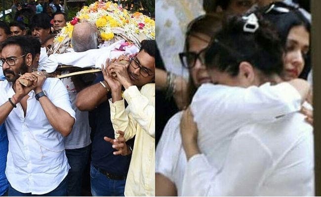 ससुर वीरू देवगन के निधन से टूट गईं काजोल, ऐश्‍वर्या के गले लगकर रो पड़ी...VIDEO