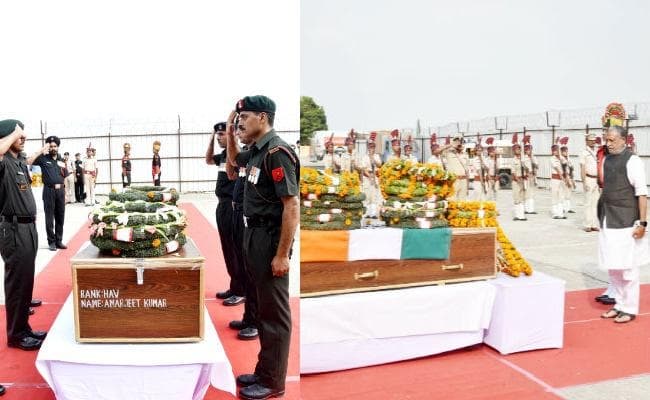 बिहार पहुंचा शहीद अमरजीत का पार्थिव शरीर, सुशील मोदी समेत कई लोगों ने दी श्रद्धांजलि