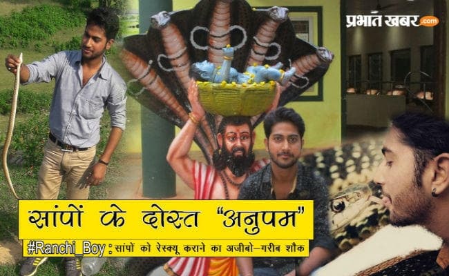 रांची : ये हैं सांपों के दोस्त अनुपम, देखें Video में, कैसे जहरीले सांपों को करते है अपने वश में