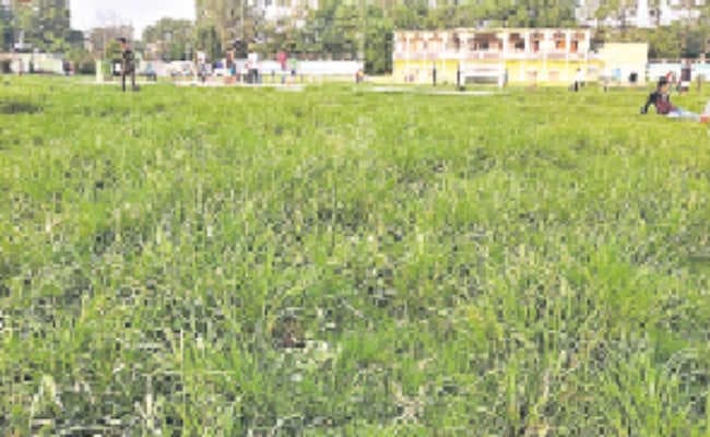 स्टेडियम में गड्ढों से खिलाड़ियों व लोगों को चोटिल होने का डर