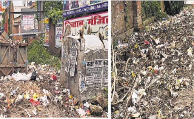 शहर में कहीं कचरों का अंबार, तो कहीं लोग जलजमाव से लाचार