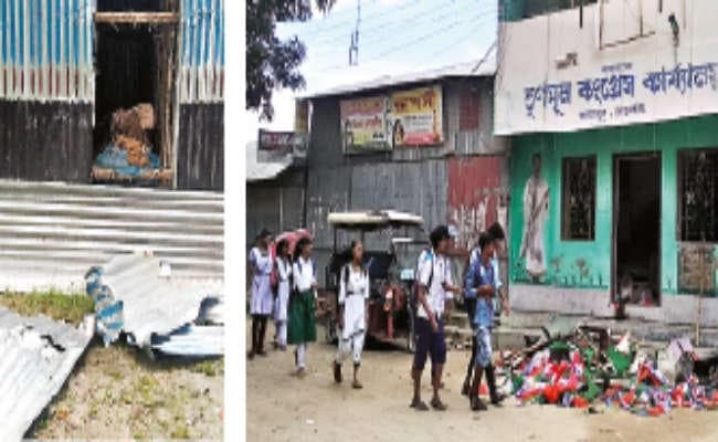 भाजपा कार्यकर्ता के घर पर हमला, विरोध में तृणमूल कार्यालय तोड़ा