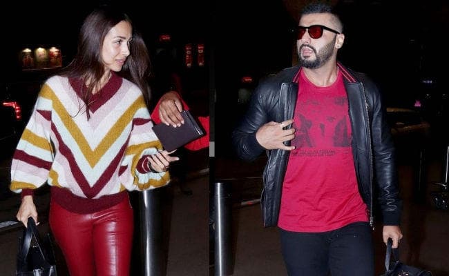 मुंबई एयरपोर्ट पर स्‍पॉट हुए अर्जुन-मलाइका, एकदूजे के रंग में रंगे नजर आये