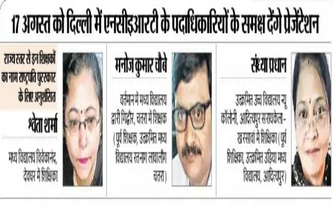 राष्ट्रपति पुरस्कार : झारखंड के तीन शिक्षकों के नाम की अनुशंसा