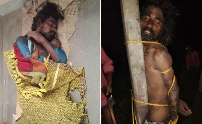मॉब लिंचिंग की थी तैयारी, ग्रामीणों ने अर्द्धविक्षिप्त को चोर समक्ष पोल से बांधकर पीटा, पुलिस ने बचाया