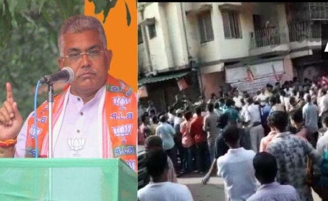 भाजपा अध्यक्ष व पार्टी विधायक दिलीप घोष पर हमला