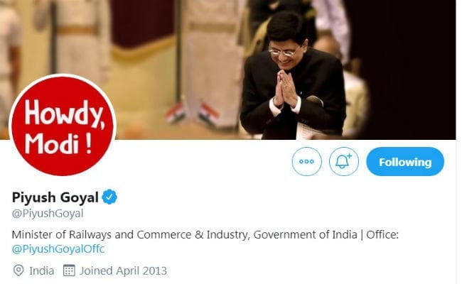 HowdyModi के समर्थन में केंद्रीय मंत्रियों ने बदली ट्विटर अकाउंट की प्रोफाइल तसवीर