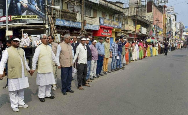 केरल में CAA के खिलाफ 602 KM लंबी मानव शृंखला बनायी गयी