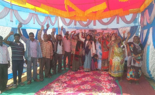 21 दिन से धरना पर बैठे हैं भू रैयत, प्रभा एनर्जी लिमिटेड के कार्य को रोका