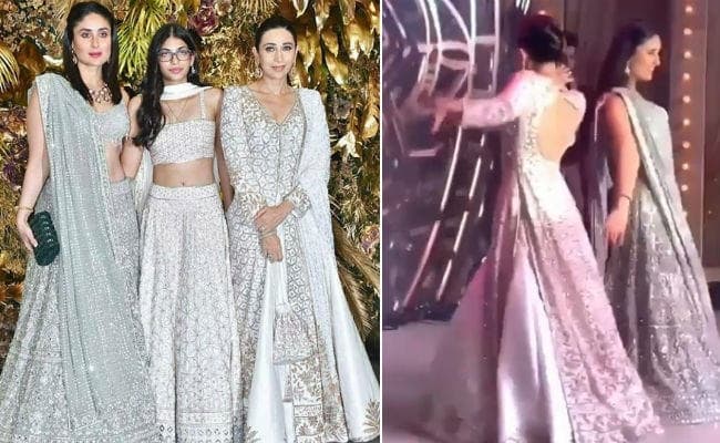 VIDEO : भाई के रिसेप्‍शन में करीना-करिश्‍मा का जलवा, ''बोले चूड़ियां'' से लूट ली महफिल