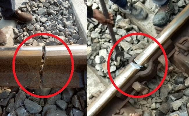 रेलवे ट्रैक टूटने से रेल सेवा बाधित, ट्रेन खड़ी रहने पर यात्रियों ने किया हंगामा