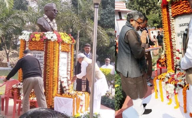 जननायक कर्पूरी ठाकुर को CM नीतीश और डिप्टी सीएम सुशील मोदी ने दी भावभीनी श्रद्धाजंलि