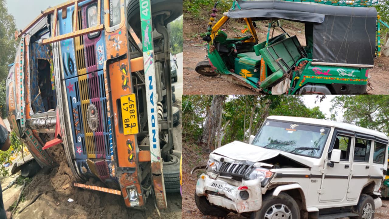 कोडरमा के दिबौर घाटी में 3 वाहनों के बीच टक्कर, 2 लोगों की मौत, 7 घायल