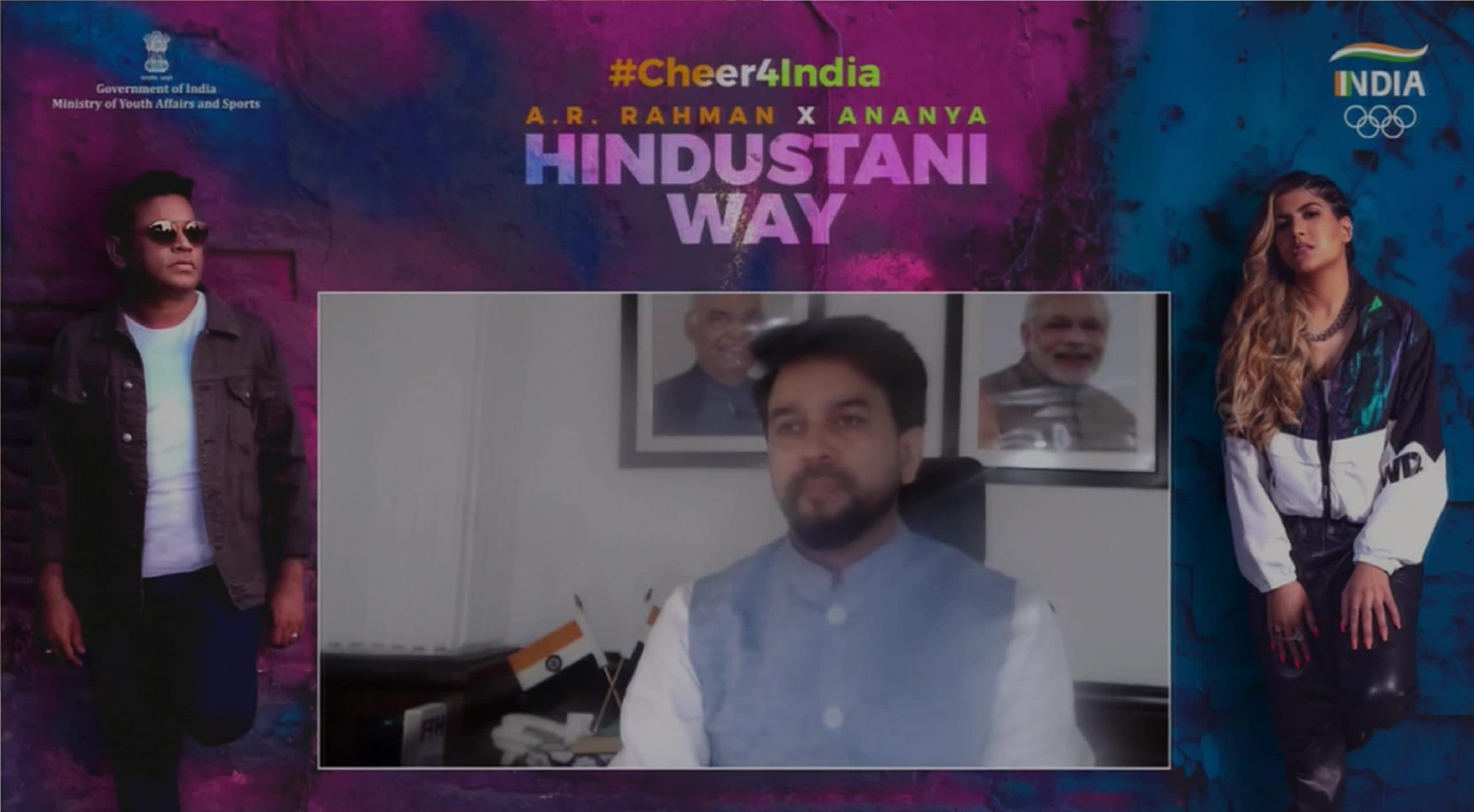 Tokyo Olympics का ऑफिशियल सॉन्ग Hindustani Way लॉन्च, अनुराग ठाकुर ने अनन्या और एआर रहमान को बोला थैंक्स