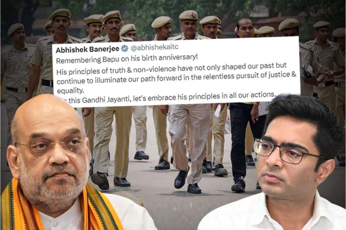 अमित शाह की पुलिस 'अतिसक्रिय', बापू के जन्मदिन पर अभिषेक ने गांधीगिरी से दिया जवाब