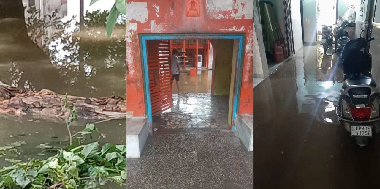 3 घंटे की बारिश से शहर में हुआ जलभराव, महादेव मंदिर में भरा गंदा पानी, कब्रिस्तान से बाहर तैरने लगे शव