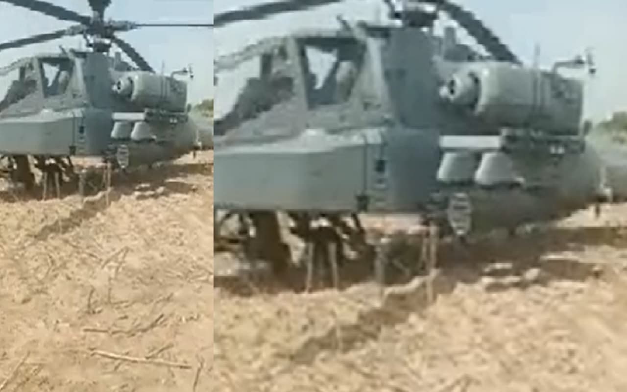 मध्य प्रदेश में वायुसेना का अपाचे AH-64 हेलीकॉप्टर दुर्घटनाग्रस्त, खेत में इमरजेंसी लैंडिंग के दौरान हादसा
