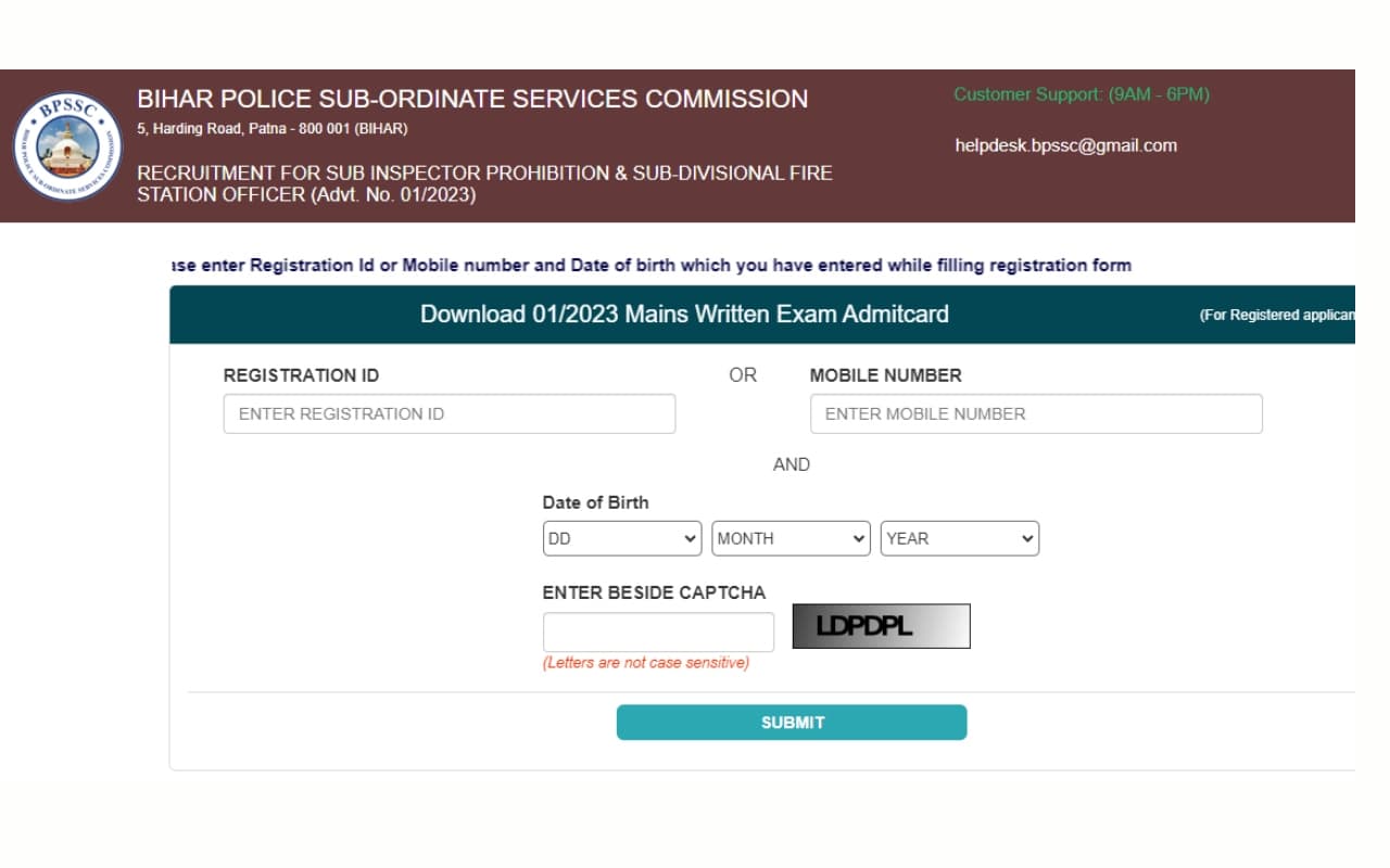 BPSSC बिहार पुलिस एसआई मुख्य परीक्षा के लिए एडमिट कार्ड bpssc.bih.nic.in पर जारी, यहां से डाउनलोड करें