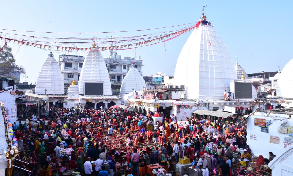 Basant Panchami 2021 : बसंत पंचमी को बाबा बैद्यनाथ धाम में उमड़े भक्त, मिथिलांचल के भक्तों ने चढ़ाया बाबा को तिलक, खेल रहे अबीर की होली