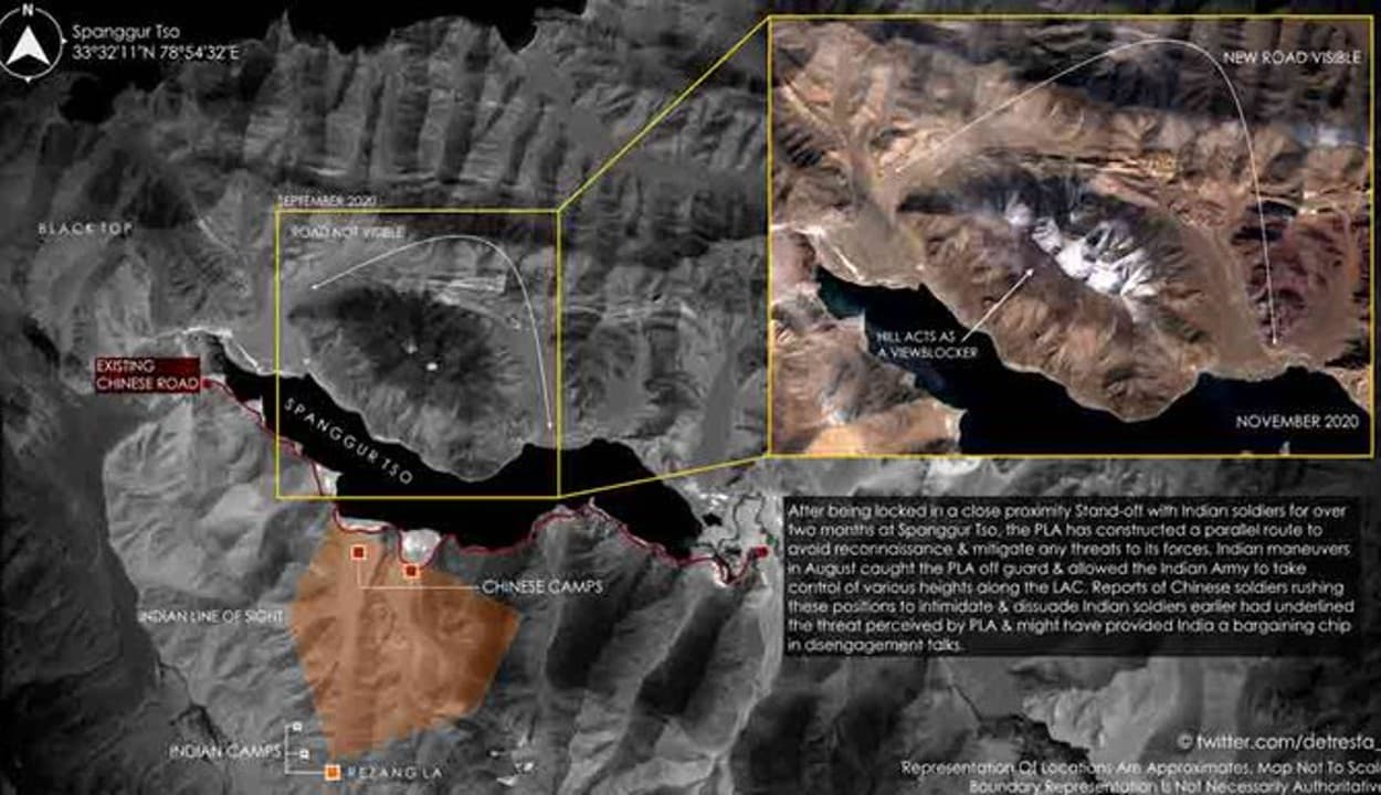 सैटेलाइट तस्वीरों ने खोली चीन की काली करतूतों की पोल, भारतीय सैनिकों के डर से पैंगोंग झील पर बना रहा पुल
