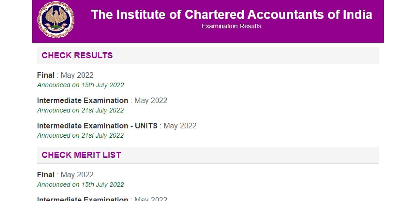 CA Inter Result May 2022: सीए इंटर रिजल्ट जारी, icai.nic.in पर चेक करें