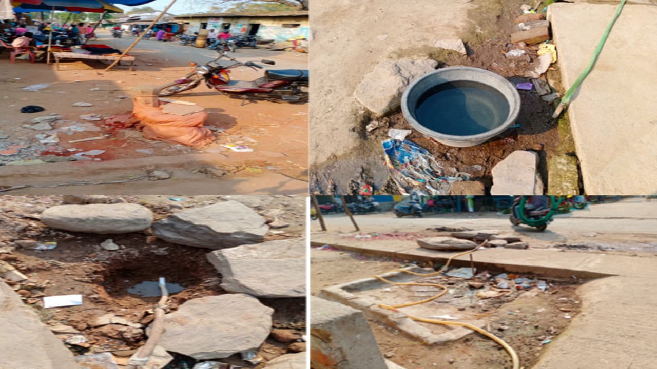 गड्ढे, सड़क और दुकान में दब गये चाईबासा के 65 पोस्ट नल, बाकी बचे भी तोड़ रहे दम