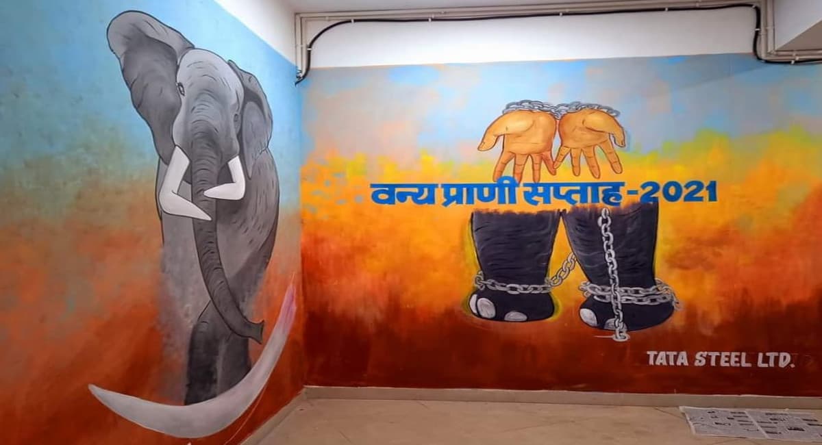 Jharkhand News: वन प्राणियों की पेटिंग से आकर्षक हुई पश्चिमी सिंहभूम के व्हाइट हाउस की दीवारें, देखें Pics