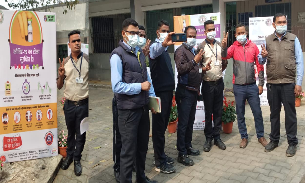 Corona Vaccine News : TMH में हाउसकीपिंग स्टाफ दीपक जाल को लगा पहला टीका, हेल्थ वर्कर्स में उत्साह