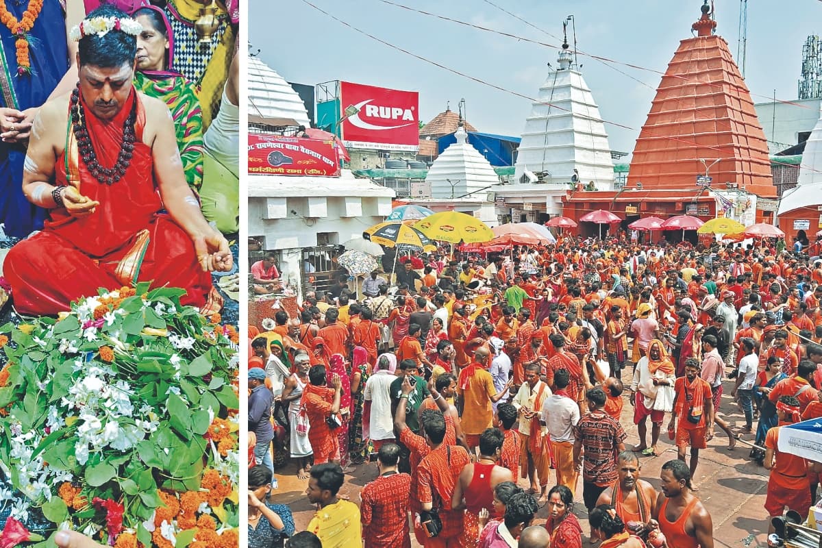 देवघर: मलमास मेला शुरू, बाबा मंदिर का पट खोलने से पहले की गई मां काली की पूजा