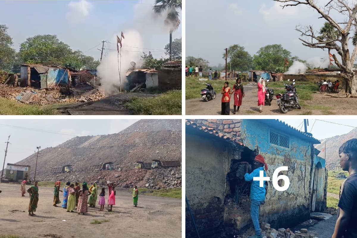 धनबाद में जोरदार आवाज के साथ पांच घर जमींदोज, देखें भयावह PHOTOS