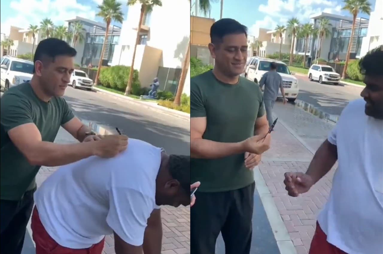 MS Dhoni ने कुछ इस अंदाज में दिया अपने फैन को ऑटोग्राफ, सोशल मीडिया पर वायरल हो रहा है VIDEO