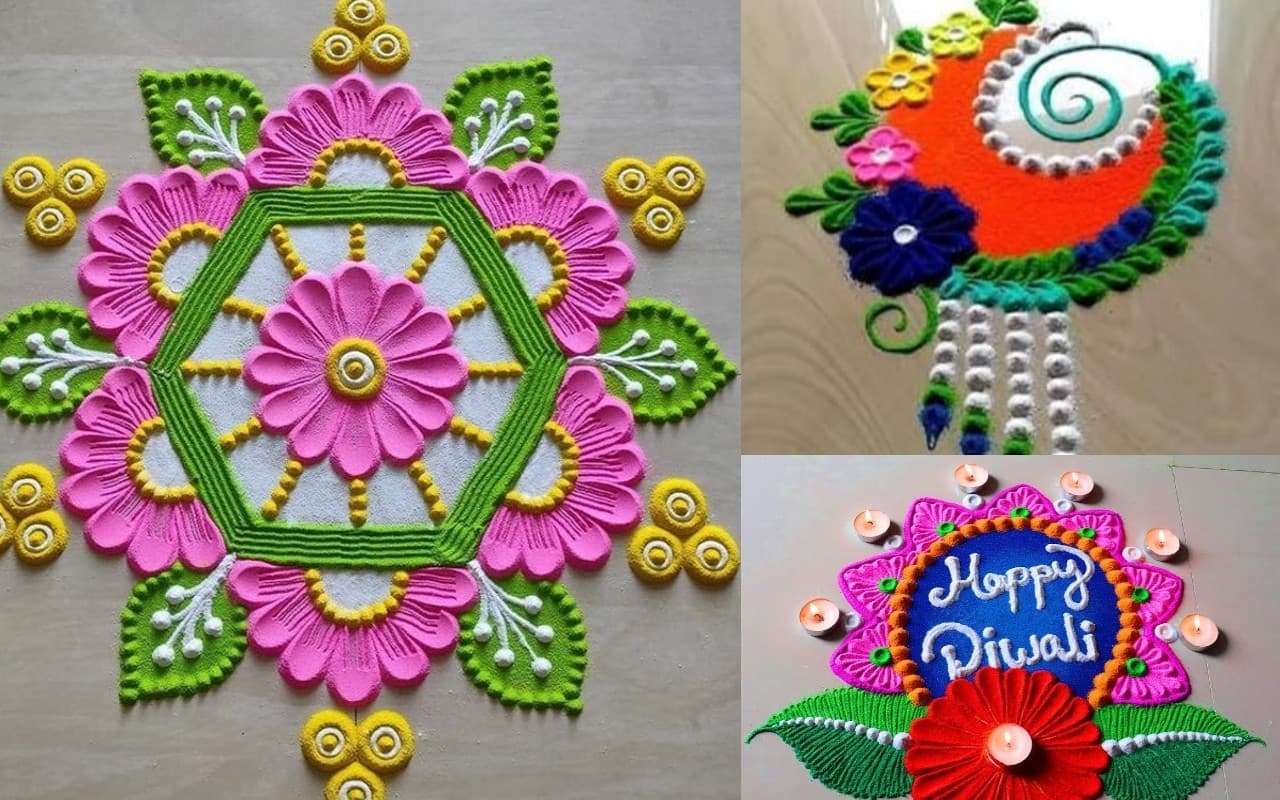 Diwali Simple Rangoli Design Ideas 2022: दिवाली पर आसानी से बनायें खूबसूरत रंगोली डिजाइन , देखें फोटो