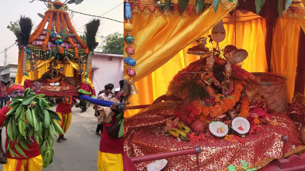 Happy Holi 2021 : सरायकेला में निकली राधा- कृष्ण की दोल यात्रा, उड़े रंग गुलाल, भक्तों संग होली खेलने घर- घर पहुंचे प्रभु