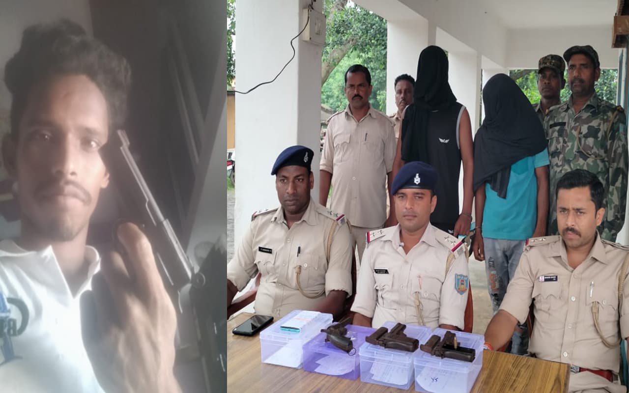 Social Media में पिस्टल के साथ डाला था पोस्ट, पुलिस ने तीन हथियार के साथ दो युवक को किया गिरफ्तार