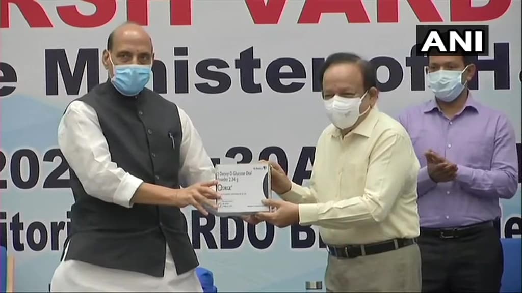 मार्केट में आ गयी कोरोना की स्वदेशी दवा, रक्षा मंत्री राजनाथ और डॉ हर्षवर्धन ने 2-DG दवा को किया लॉन्च