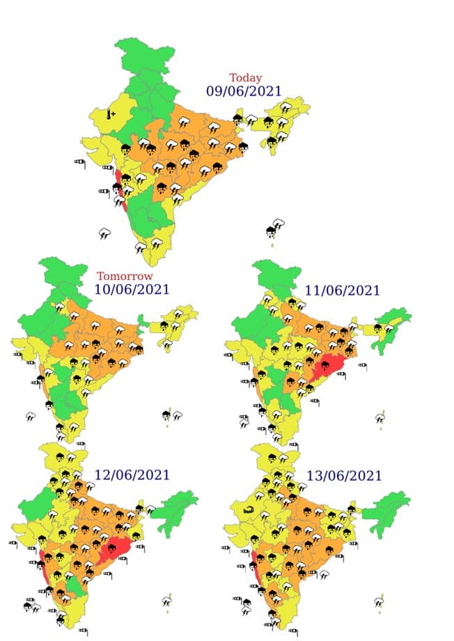 Weather Forecast :  दक्षिण-पश्चिम मानसून के प्रभाव से अगले चार-पांच दिनों तक देश के इन हिस्सों में होगी झमाझम बारिश, जानें आपके राज्य के लिए IMD की क्या है भविष्यवाणी...