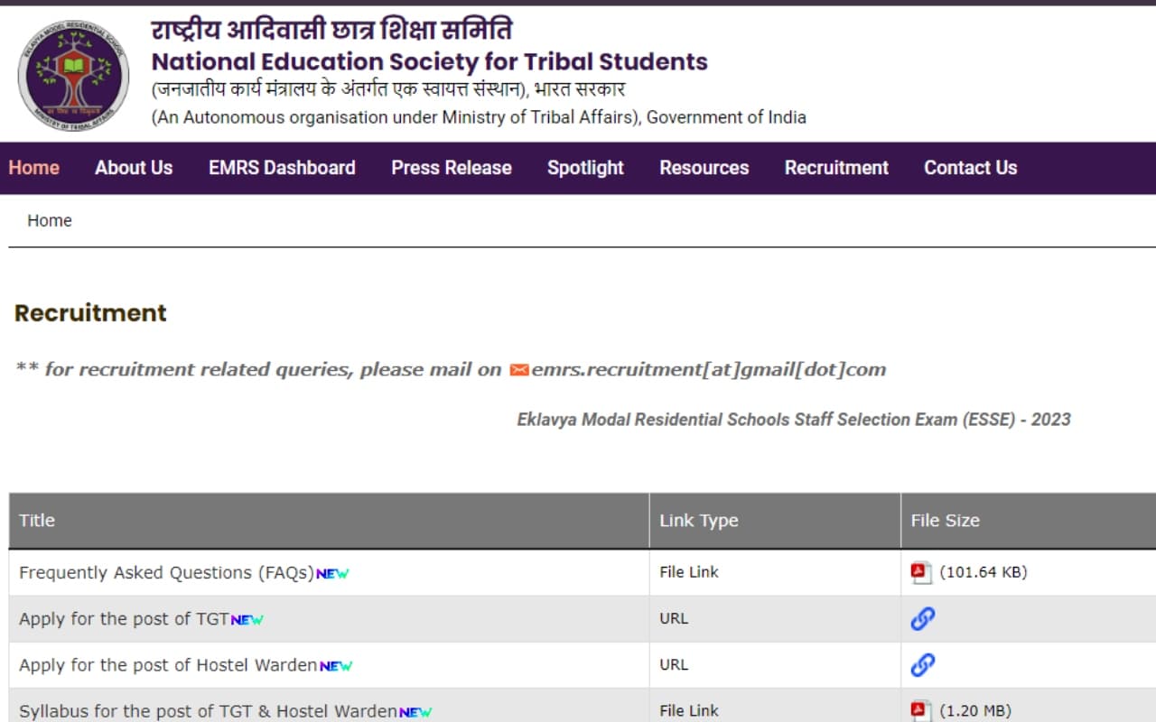 एकलव्य मॉडल आवासीय विद्यालय स्टाफ सेलेक्शन एग्जाम: 4,062 पोस्ट  के लिए 31 जुलाई तक करें आवेदन, डायरेक्ट लिंक