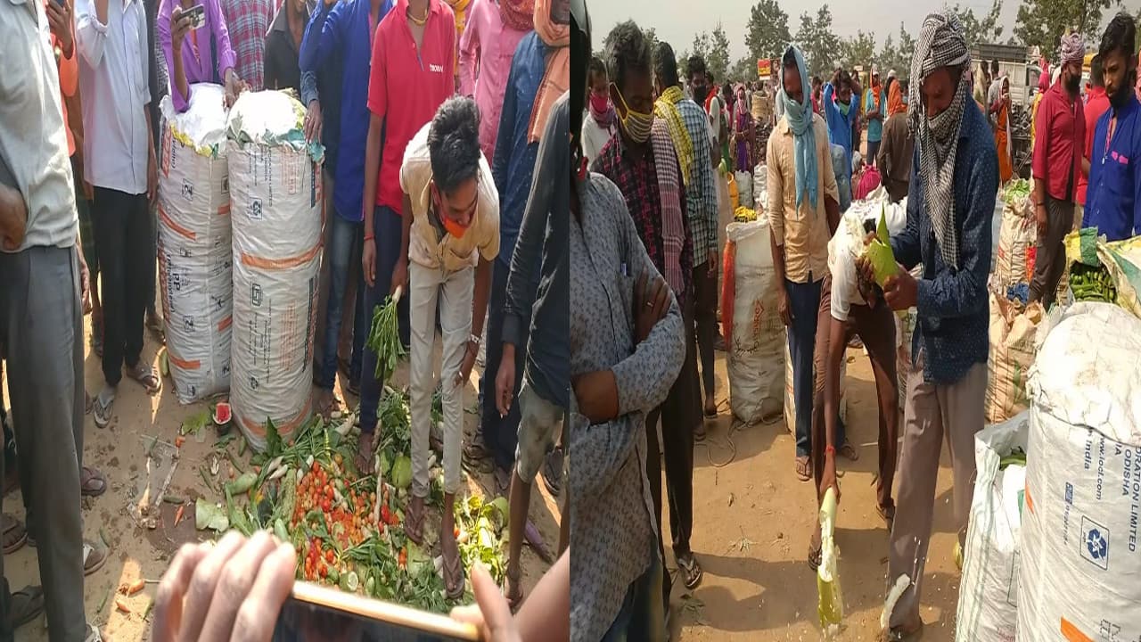 रामगढ़ के तिरला में कौड़ियों के मोल भी नहीं बिक रही सब्जियां, निराश किसानों ने सड़कों पर फेंकी सब्जियां, लाखों का नुकसान
