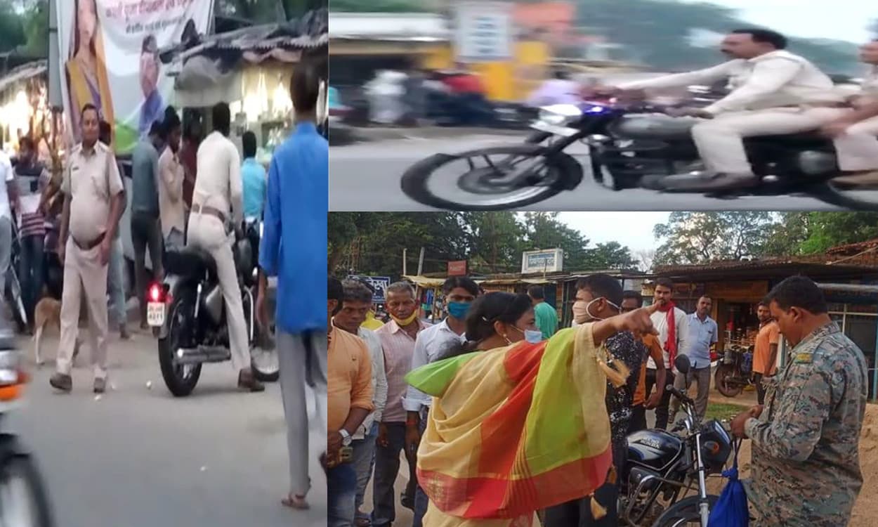गोला में बिना मास्क व हेलमेट पहने बुलेट चलाते पुलिस कर्मियों का कौन काटेगा चालान? वीडियो हुआ वायरल