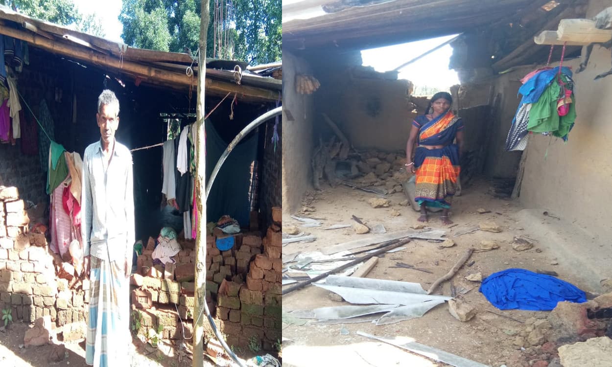 हाथियों ने कर्री और तिसरी गांव के 2 घरों को किया क्षतिग्रस्त, धान की फसल को रौंदा