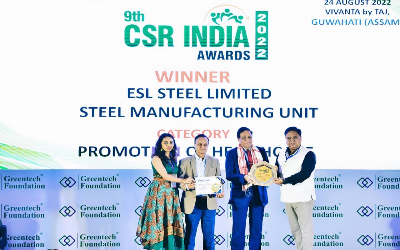 Jharkhand News:ESL को ग्रीनटेक सीएसआर इंडिया अवार्ड, स्वास्थ्य देखभाल के प्रचार की श्रेणी में मिला सम्मान