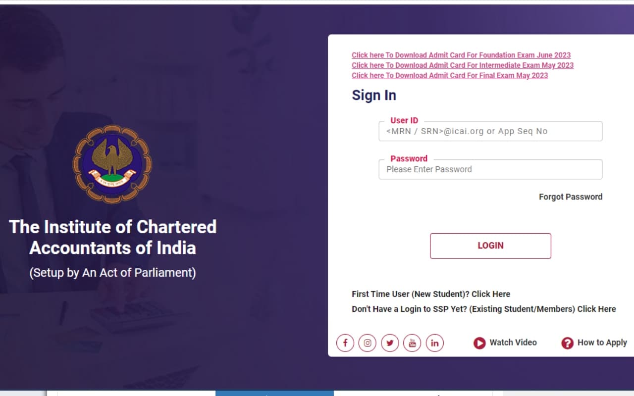 ICAI CA Foundation June 2023 परीक्षा के लिए एडमिट कार्ड जारी, icai.org से डाउनलोड करें