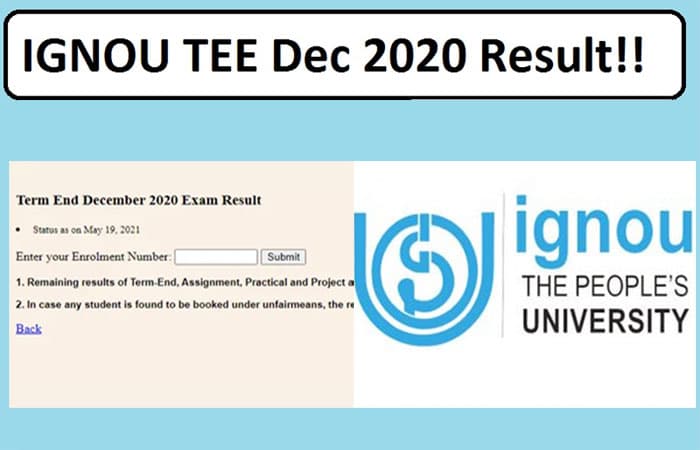 IGNOU TEE December 2020 Result: इग्नू टर्म एंड एग्जाम का रिजल्ट हुआ जारी, यहां देखें डायरेक्ट लिंक ignou.ac.in
