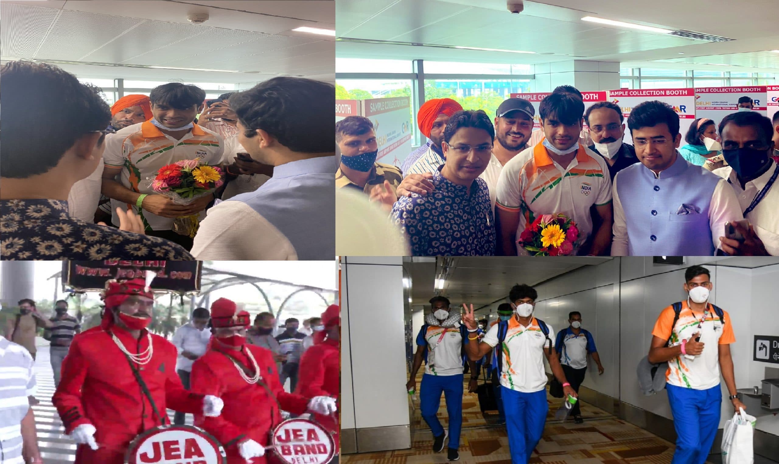 Indian Athletes Grand Welcome: टोक्यो से मेडल लेकर लौटे सभी मेडलिस्टों का भव्य स्वागत, केक कटा, मना जश्न